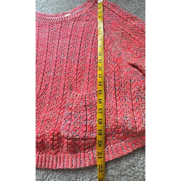 Anthropologie Moth Sweater Pink 3/4th Sleeve Cropped Oversized Round Neck Medium - Picture 7 of 7